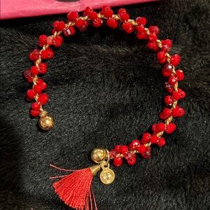 New in bag BuDhaGirl Elegant Red Beaded cuff Bracelet